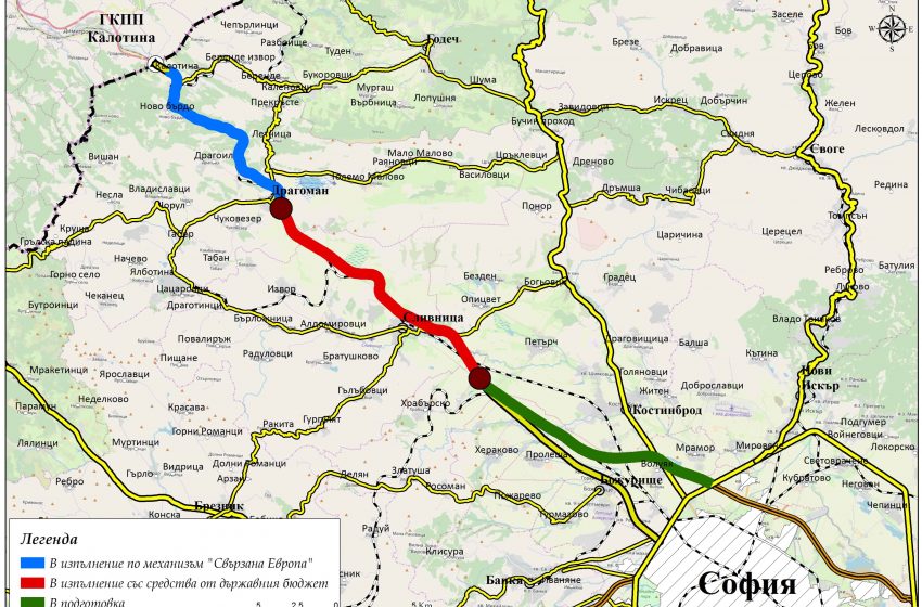  До края на август движението по път I-8 София-Калотина край Сливница ще се осъществява двупосочно в платното за Калотина